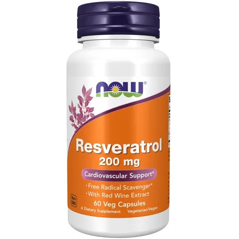 NOW FOODS Natural Resveratrol 200 mg (60 kaps.)