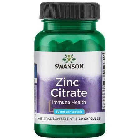 Swanson Cytrynian cynku 30mg (60kap)
