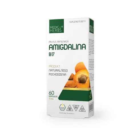 Medica Herbs Amigdalina B17 60 kapsułek - Przeciwzapalne i Przeciwbólowe