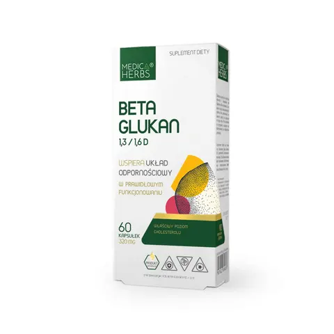 Beta Glukan 1,3/1,6D 320mg 60 kapsułek Medica Herbs