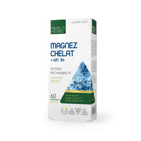 MEDICA HERBS Magnez Chelat + Wit. B6 60 kaps.
