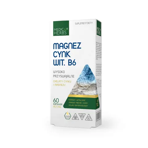 MEDICA HERBS Magnez, Cynk, Wit. B6 60 kaps.
