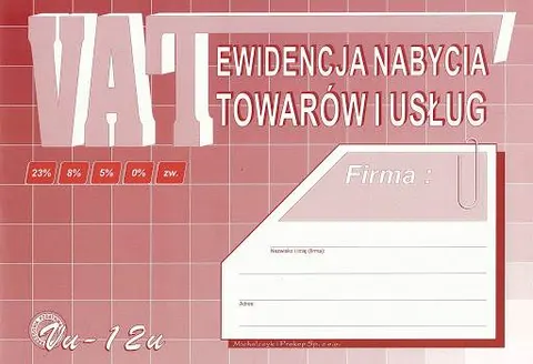 Druk ewidencja VAT nabycia towarów i usług A5 /5 4