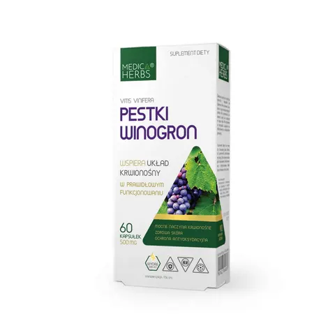 Medica herbs pestki winogron 500mg 60 kapsułek