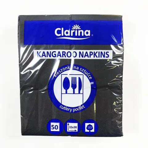Serwetka kieszonka na sztućce czarne 32x38 2w Clarina a50/32