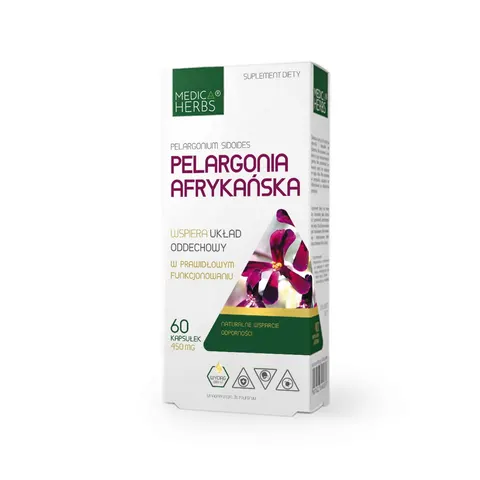 Pelargonia Afrykańska 450 mg 60 kapsułek - Medica Herbs