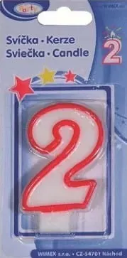 Świeca 2 cyfra z podstawką 37002