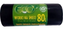 Worki 80l na śmieci czarny LD ECO a25/20