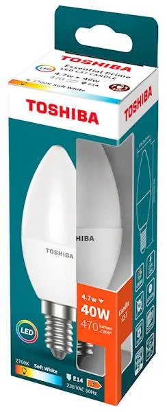 Żarówka led świeczka 4.7W E14 C37 2700K soft white Toshiba a1/5