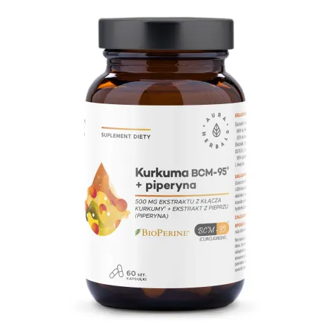 Aura Herbals Kurkuma 500 mg BCM-95® + piperyna (60 kap)