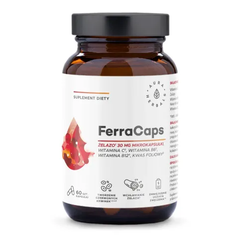 Aura Herbals FerraCaps żelazo 30 mg (60 kap)