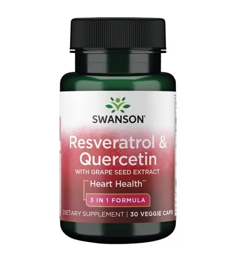 Swanson Resweratrol & Quercetin/Grape seed (30 kap)