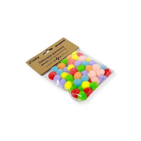 Dekoracje pompony Penword DPO-03 2cm mix kolorów a60