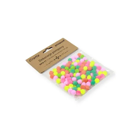Dekoracje pompony Penword DPO-17 1cm mix kolorów fluo a120