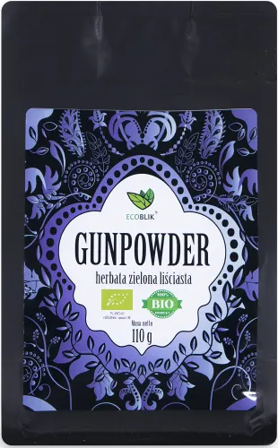 Aliness Herbata ekologiczna zielona liściasta GUNPOWDER (110g)