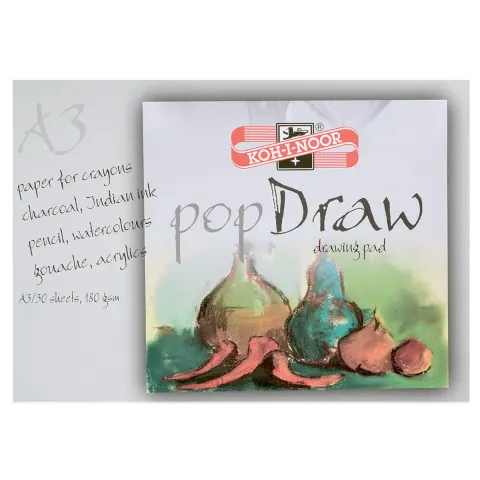 Blok rysunkowy KOH-I-NOOR popDraw A3 - 180 g/m² - 30 ark.