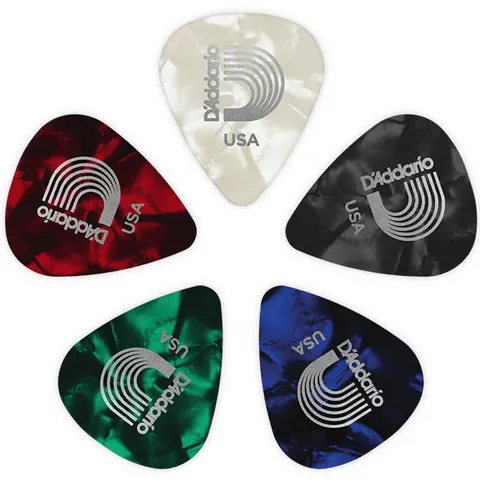 100-Pack D'Addario Assorted Pearl Celluloid Guitar Picks Heavy 1.00 mm