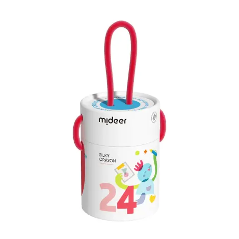 Wiaderko szybkoschnących, miękkich zmywalnych kredek (24 kolory) / Mideer