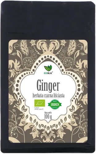 Aliness Herbata czarna GINGER liściasta EKO (100g)(data do 18.04.2027)