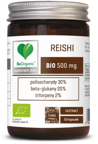 BeOrganic Reishi BIO ekstrakt 500mg (50kap)