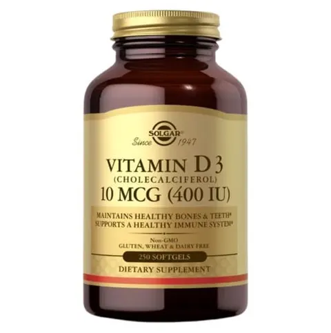 Solgar Witamin D3 (Cholecalciferol) 400 IU (250 kaps.)