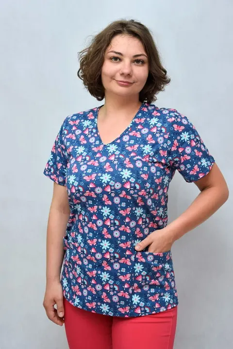 bluza medyczna Niebieskie Motyle