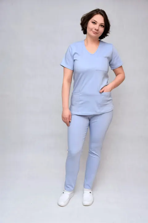 bluza medyczna błękitna