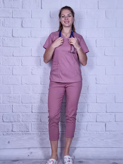Bluza medyczna brudny róż ciemny