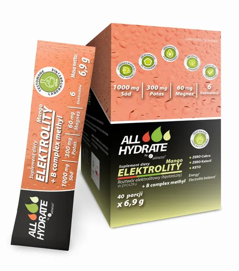 Aliness ALLHydrate Elektrolity Mango + B complex (40 saszetek)