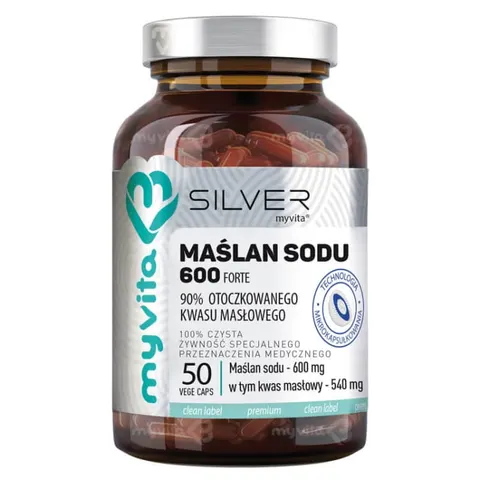 MyVita Silver Maślan Sodu 600mg (50 kaps.)
