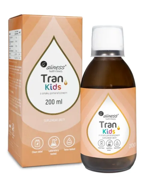 Aliness Tran KIDS (200 ml) o smaku pomarańczowym