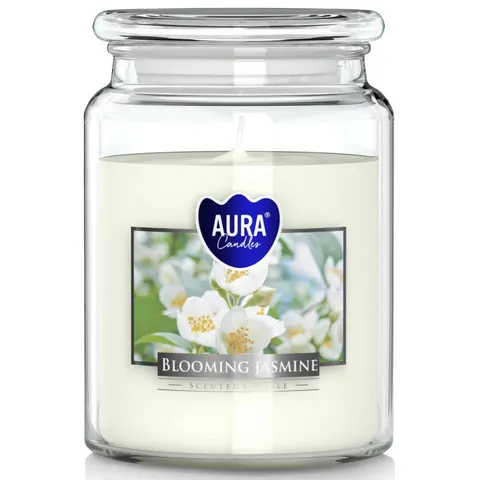 BISPOL AURA Świeca zapachowa w szkle SND99-169 KWINĄCY JAŚMIN, 500 g