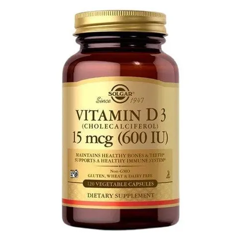 Solgar Witamina D3 15 mcg 600 IU (120 kaps)