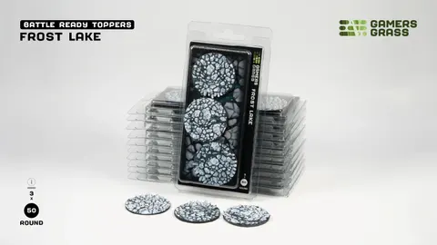 Gamers Grass Frost Lake Topper Round 50mm (x3)