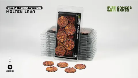 Gamers Grass Molten Lava Topper Round 40mm (x5)