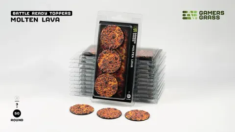 Gamers Grass Molten Lava Topper Round 50mm (x3)