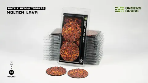 Gamers Grass Molten Lava Topper Round 60mm (x2)