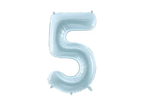 Balon foliowy cyfra 5 jasnoniebieski 70 cm