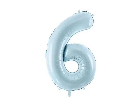 Balon foliowy cyfra 6 jasnoniebieski 70 cm