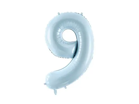 Balon foliowy cyfra 9 jasnoniebieski 70 cm