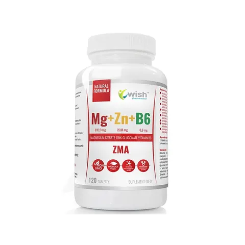 Wish Pharmaceutical - Mg+Zn+B6 120 tabletek