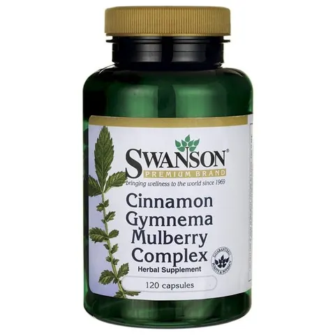 SWANSON Cynamon, Gymnema, Morwa - kompleks 120caps.