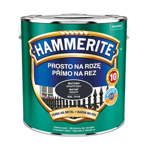 HAMMERITE Farba na rdzę Mat Grafitowy 2,5L
