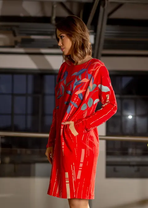 Sukienka Fio Tuba - Butterfly Red