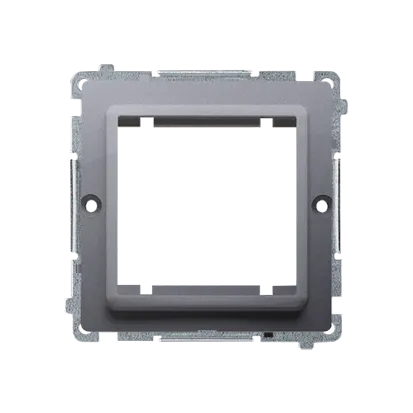 SIMON BASIC Adapter przejściówka na osprzęt standardu 45×45mm, montaż do puszki na wkręty, srebrny mat; BMA45/43