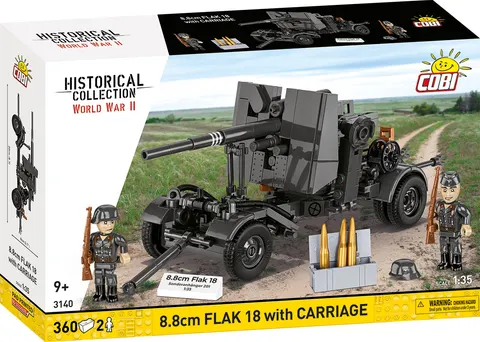 COBI 3140 HISTORICAL COLLECTION WWII - 8.8Cm Flak With Carriage