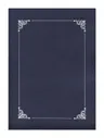Okładka na dyplom A4 220417 granat srebrna ramka Galeria Papieru