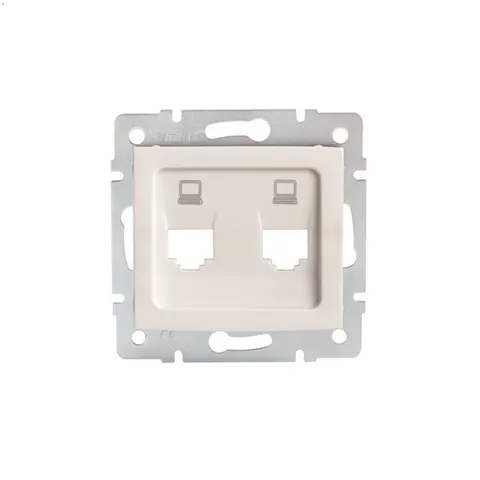 LOGI 02-1419-002 Adapter gniazdo komputerowe podwójne niezależne, (2x RJ45 Jack), bez gniazda