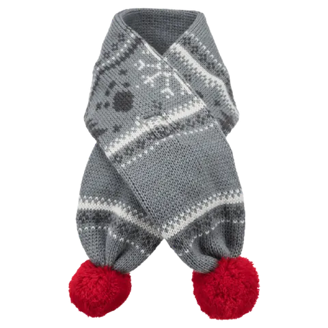 Szalik Xmas - 1 szt S szaro/biały