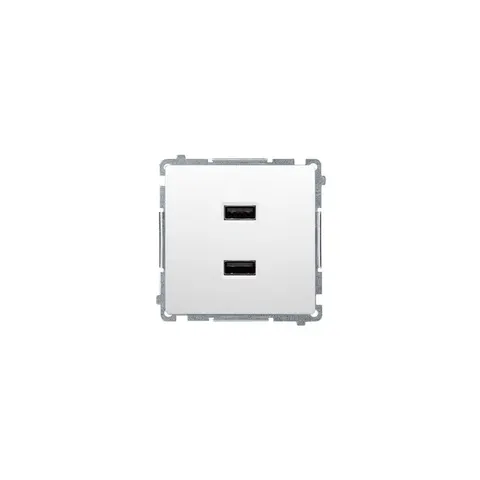 SIMON BASIC Ładowarka 2xUSB moduł 2,1A 5VDC 230V, biały; BMC2USB.01/11